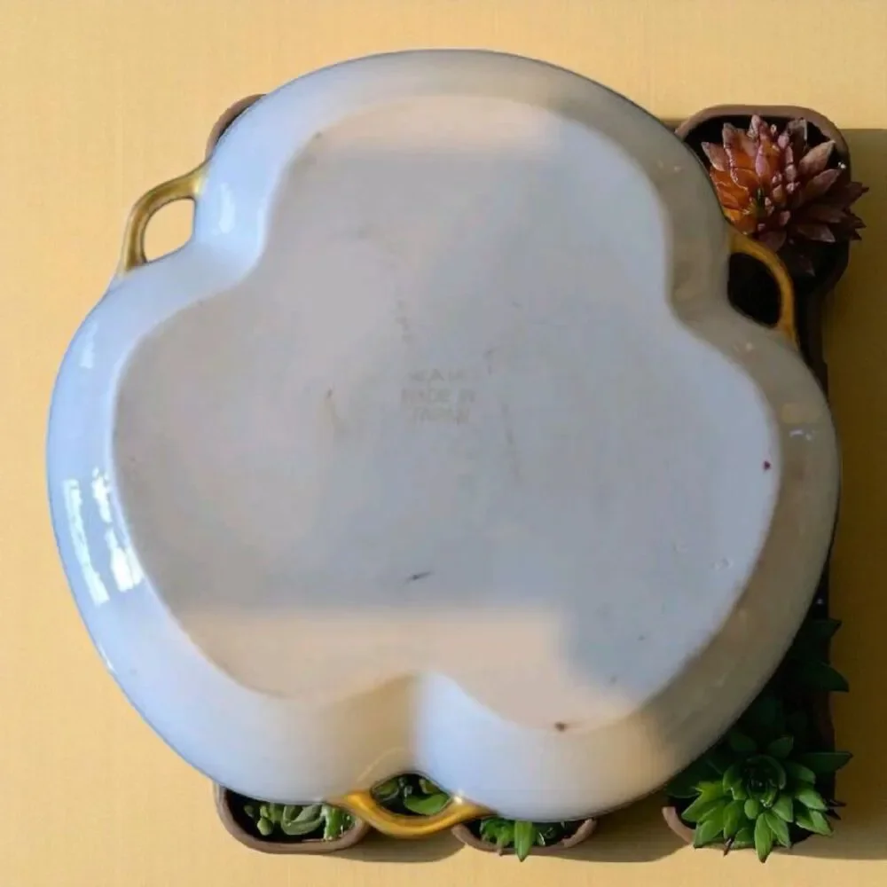 Vintage 1930s Candy Dish W.A.M. Made In Japan Lemon w gold trim
